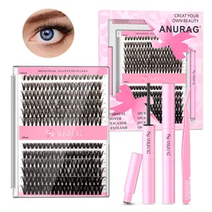 DIY Eyelash Extension Kit 240 Eyelash Kits Eyelash String D Curl 9-17mm 30-40D Individual Eyelashes with Eyelash Bonding and Sealing and Removal Eyelash Applicator Can be used at home DIY Eyelash Extensions，Christmas gifts, New Year gifts, Black Friday