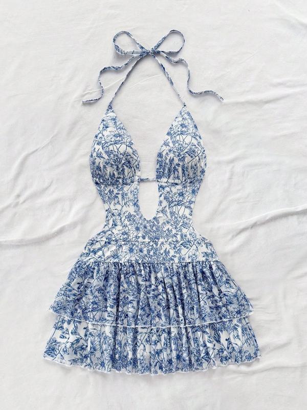 Sexy Backless Party Dress, Slim-Fitting Y2K Style, Women's Cross-Border Fashion, High-Waisted Belted Design, Perfect for Parties