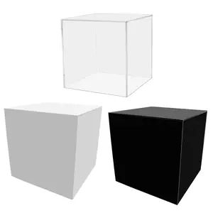 8" Acrylic Display Box with One Open Side No Lid Versatile Square Plastic Retail Product Riser or Merchandise Storage Bin No Assembly by 321 Plastics