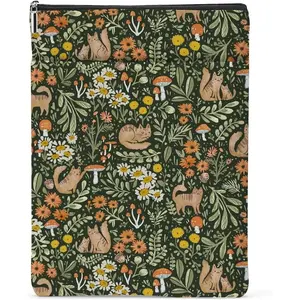 Book Sleeve Book Protector Book Pouch Book Lovers Gifts Bookish Gifts Book Cover with Zipper for Hardcover Paperback Washable Floral  Printed  Bag for Women Teacher Reader, BookCover