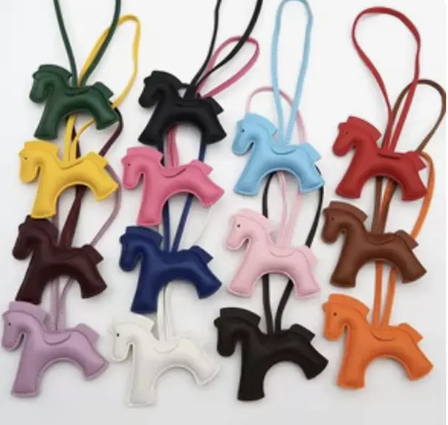 Cute Horse Bag Charm Leather Handbag Accessory Keychain for Women Fashion