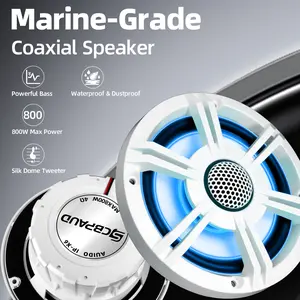 [SCBPUAD] 6.5-Inch High-Quality Waterproof and Dustproof Outdoor Speaker (with Blue LED Lights) — Suitable for Yachts, Motorcycles, and ATVs