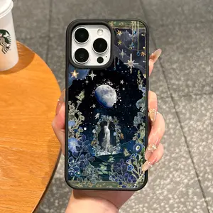 Premium Magnetic Case for iPhone11/12/13/14/15/16/17/promax Celestial Floral Art MagSafe Ready,Anti-Fall,Ultra-Thin Design|Perfect for Everyday Use