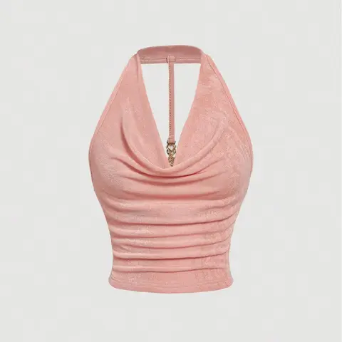 Women's Glitter Backless Cami Top Vest, Elegant Sexy Spaghetti Strap Top for Party Club Dating Wear, Ladies Clothes for All Seasons, Brazilian Top, Clothing