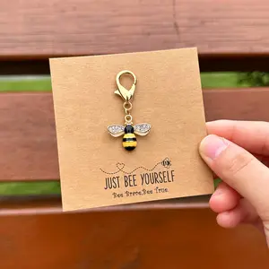 Positive Bee Pendant Set, Bee Charms, Encouragement Cards, Perfect Gift for Best Friends Family, Personal Accessories, Valentine's Day Father's Day Halloween Thanksgiving