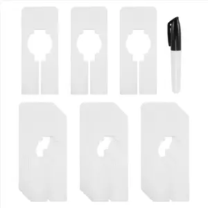 30 Closet Dividers for Hanging Clothes- Rectangle Clothing Size Dividers,White Closet Divider Set with Marker