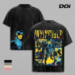 Mark Grayson – Invincible Front Focus Graphic Tee, Vintage Washed Superhero Shirt, Main Character Spotlight Design, Bold Comic Style Print, Unisex Streetwear Heavyweight Cotton Tee, Gift for Invincible Fans