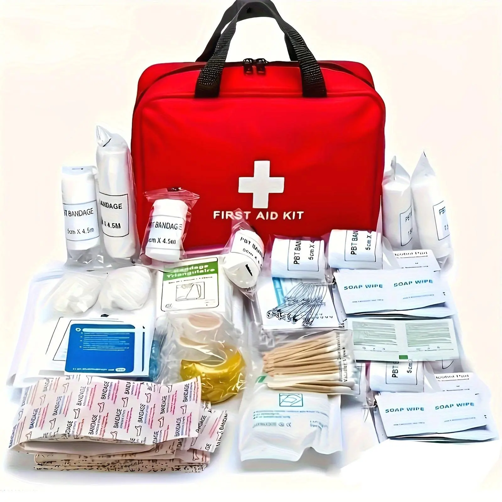 152pcs First Aid Kit, Premium Waterproof Compact Trauma Medical Kits for Any Emergencies, Ideal for Home, Office, Car, Travel, Outdoor, Camping, Hiking, Boating (Red)