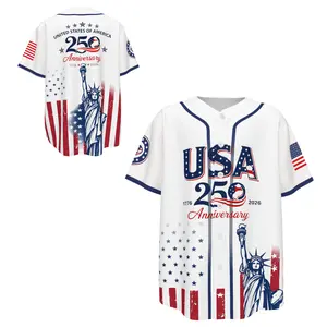 USA 250th Anniversary Baseball Jersey, Full-Print Statue of Liberty Patriotic Top, 1776–2026 Semiquincentennial Apparel for Men Women Youth # TikTokMadeMeBuyIt # USA250 # Baseball Jersey # AmericanPride