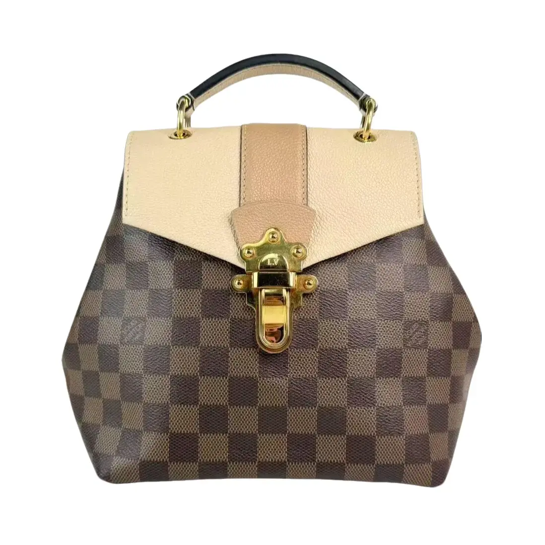 Pre-owned Louis Vuitton Leather Backpacks Clapton Damier Ebene Backpack
