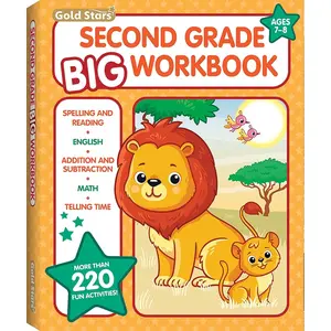 Second Grade Big Workbook Ages 7 - 8: All Subjects including 220+ Activities, Spelling and Reading, English, Addition and Subtraction, Math, Telling Time (Gold Stars Series) Paperback – October 15, 2020