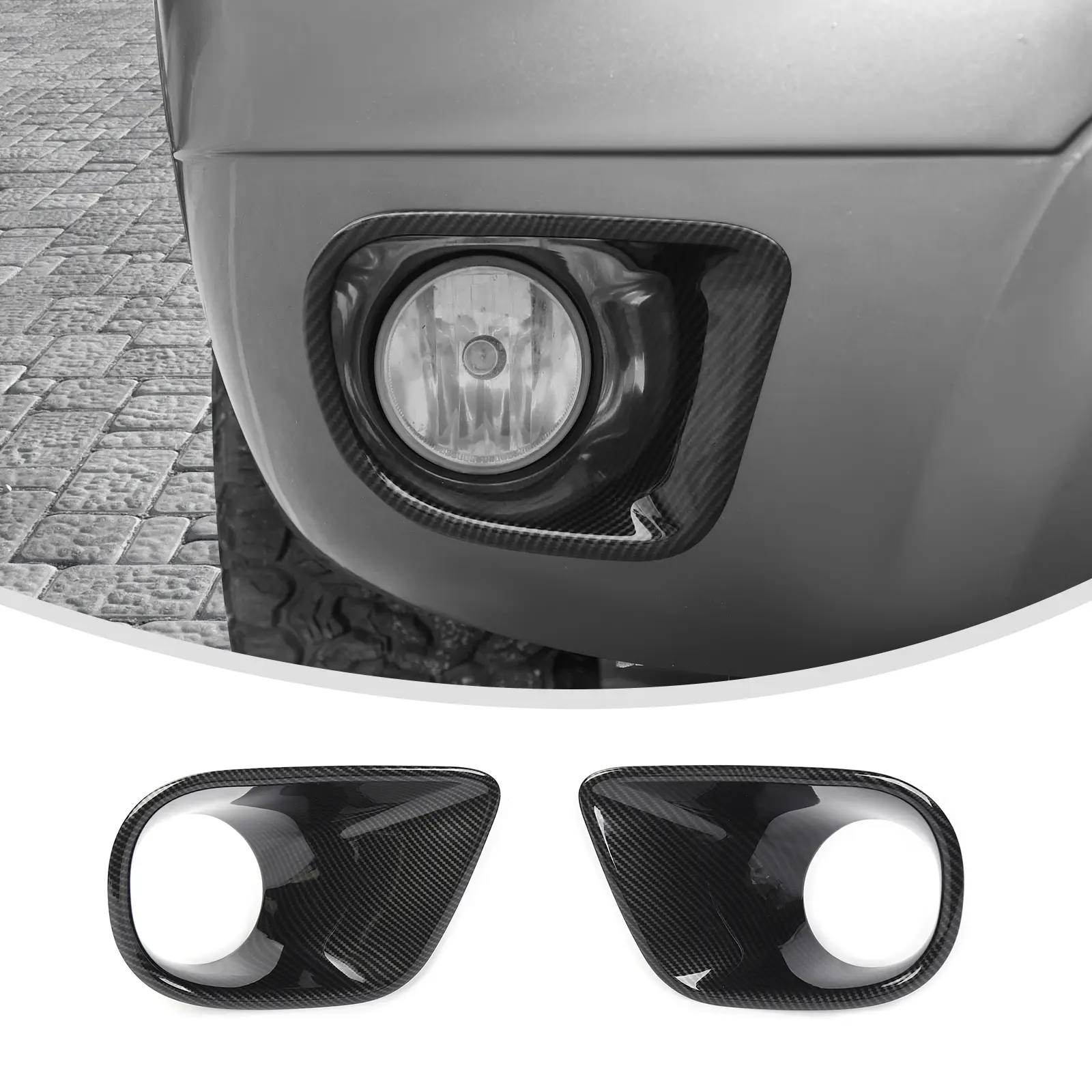 Carbon Fiber Style Front Fog Light Cover for 2007-2013 Chevy Avalanche, ABS Material, UV & Scratch Resistant Car Exterior Decoration, Car Accessories, Auto Parts Accessories - Truck