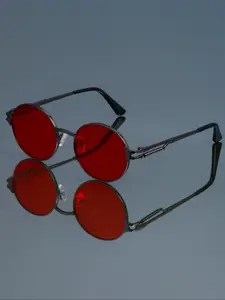 New Fashion Retro Round Glasses, High-Quality Punk Style Metal Frame, Unisex Casual Daily Wear Decorative Lenses Eyewear