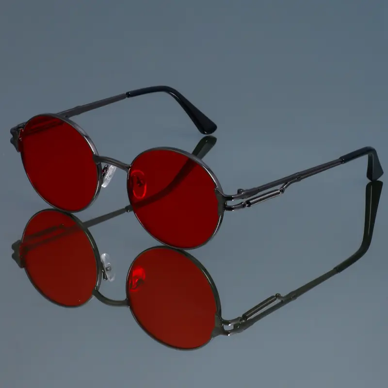 Unisex New Fashion Retro Round Eyeglasses, Punk Style Metal Frame High-Quality Eyewear for Daily Wear, Casual Trendy Shades, Stylish Glasses