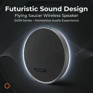 Bluetooth Stereo Speaker, New Creative Flying Disc Desktop/Mobile Compact Portable Subwoofer with Wireless Connectivity, Card Slot, and Built-in Speakers
