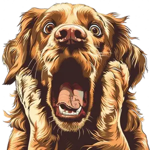 Funny Gold Retriever 3D Car Decal - Surprised Dog Decal for Window Bumper Rear - Funny Warning Sticker for Auto - Realistic Dog Car Art