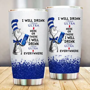 Funny Dr. Seuss Michelob Ultra  Beer Tumbler 20oz - Drinkware Flasks Beverage Insulation Bottles Bottled Portable Washable Reusable Stylish Aesthetic