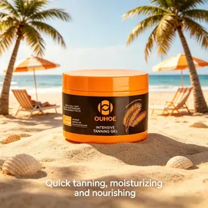 OUHOE Intensive Deep Self Tanner Gel - Natural Bronze Glow, Vitamin E & Calendula & Carrot Oil Infused, Moisturizer Body Care for Dry & All Skin Types Ladies Daily Use