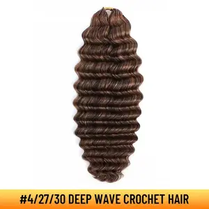 YGwigs Blend Color Feather Crochet Human Hair for Miracle Knots #4/27/30 Body Wave Deep Wave