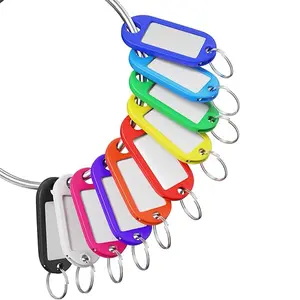 50 Piece Plastic Colorful Keychain Tags, Key Tag Identifier, Name Tags, USB Drive Labels, Pet Key ID, Small Luggage Tags, Keychain Parking Key (random Colors)