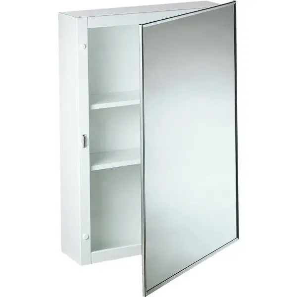 Proplus Stainless Steel 2-Door Medicine Cabinet, 16.125in W x 5in D x 22.25in H, Wall-Mounted Indoor Organizing Cupboard (New), Two-Door Medicine Cabinets