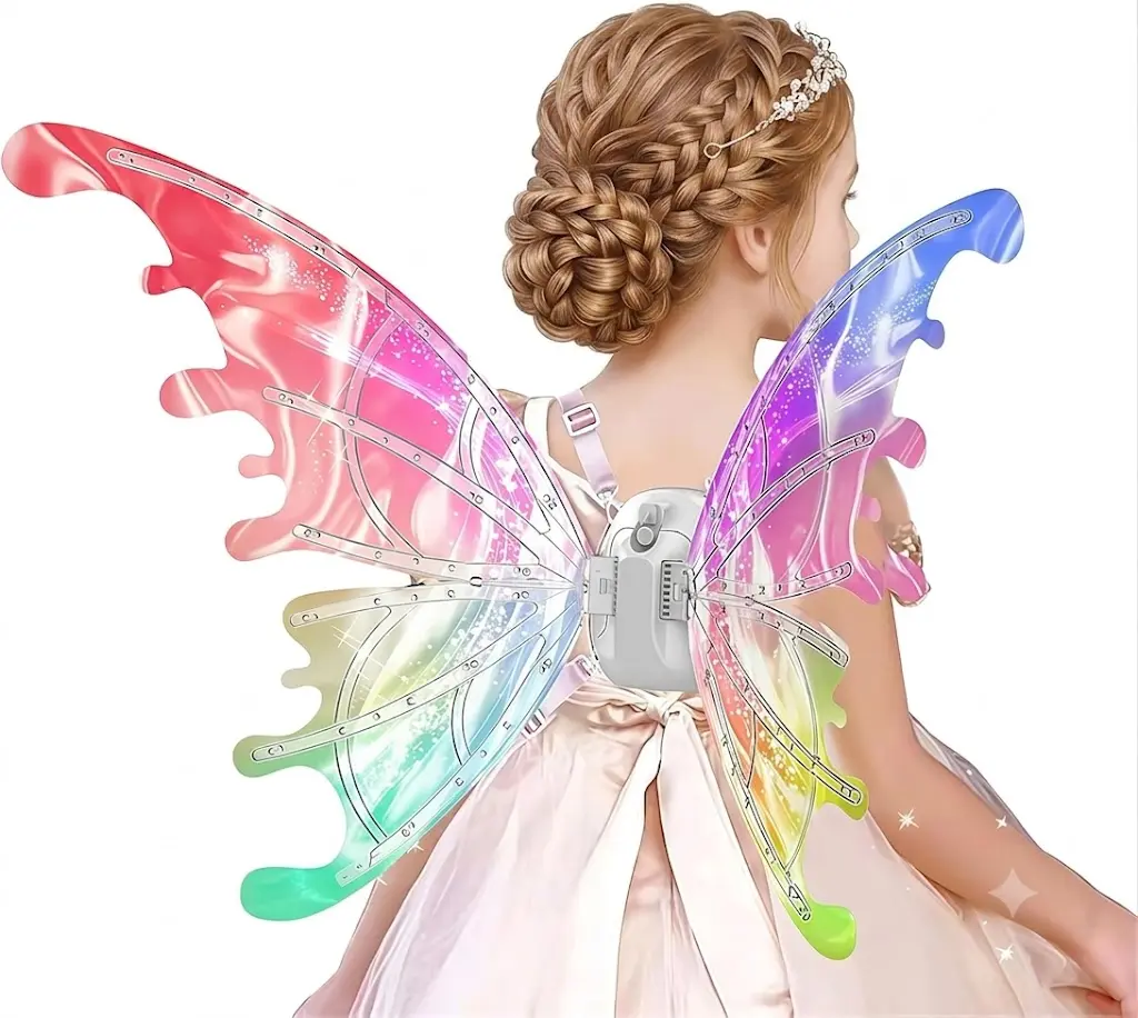 Glow-in-the-Dark LED Unisex Dog Angel Wings Costume with Adjustable Harness - Soft Fabric, Lightweight, Easy to Wear, Comfortable for Long Wear, Halloween Aesthetic, Night Outings (Festive Cosplay Prop)