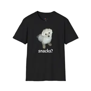 Adorable Benji “Snacks”? Tshirt - Graphic Tee Unisex Soft Cotton Crewneck Fitted T-Shirt for Casual Wear Streetwear Man Menswear Top Tropical Operator Summer Checkinto5150 Program Classic Tshirt - Shortsleeve Comfortable & Durable Easy Care