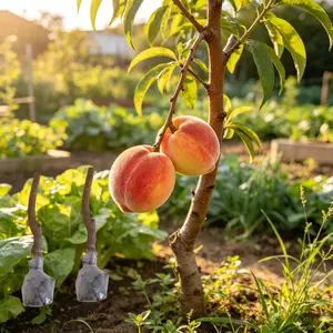 （ML#FF）Peach Tree Live Plant Fruit Tree Seedling for Outdoor Garden Backyard Growing