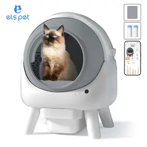 ElsPet Self‑Cleaning Cat Litter Box “Orbitie” – Multi‑Sensor Anti-Pinch Design, Up to 20 Days No Scooping, Whisper-Quiet, Odor‑Free, APP Health Monitoring, Multi‑Cat Friendly, Cozy Size for All Cats, Easy to Install