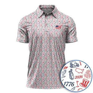 USA 250th Anniversary Golf Polo Shirt 1776–2026, Patriotic American Flag Polo for Men, Independence Day Golf Gift