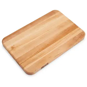 John Boos Maple Wood Edge Grain Reversible Cutting Board and Chopping Fruit