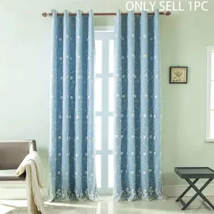 French Romantic Floral Embroidered Sheer Curtains, Window Curtain, Double Layer Light Blocking Finished Drapes for Living Room, Fashion Trendy Hole Curtain
