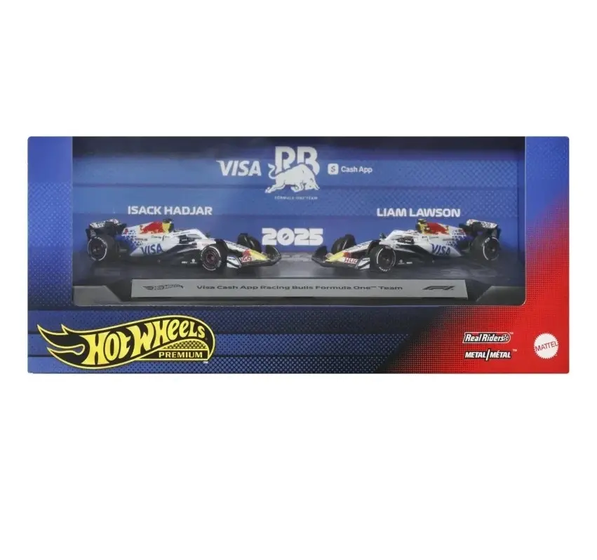 Hot Wheels F1 2-Pack 2025 Racing Premium Team Racing Bulls L. Lawson #30 Hadjar #6 Model Car JMM94-7F