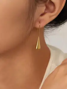 French Retro Fluid Teardrop Earrings for Women, Simple Elegant Hypoallergenic Stainless Steel Low Allergy, Minimalist Versatile Casual Daily Commute Jewelry