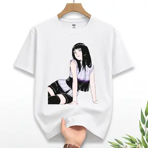 Hinata Hyuga Sitting Pose – Gentle Eyes & Silent Strength in Vintage Anime Shirt | Otaku Favorite Drop