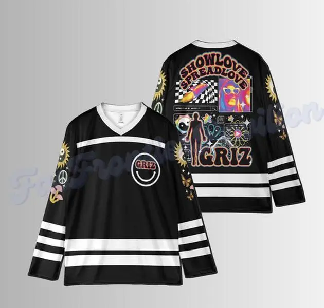 Griz Hockey Jersey, EDM Music Festival Rave Wear