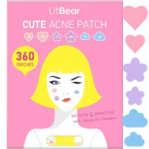 LitBear Pimple Patch, 360 Dots 3 Shaped Colors Pimple Patches with Salicylic Acid, Tea Tree Oil & Calendula Oil, Hydrocolloid Acne Patch for Face, Blemish, Cute Zit Patch Pimple Sticker Acne Dots , #SpringStatements