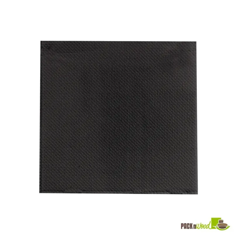 Packnwood 210SMP3838N 2-Ply 1 by 4 Fold Point to Point Tissue Napkin, Black - 15 x 15 in.