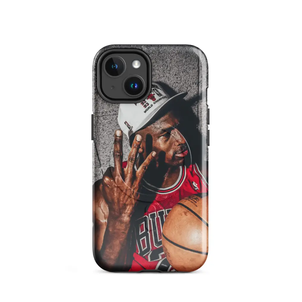 Michael Jordan 3 Peat MagSafe® Tough Case for iPhone 17 Pro & 16 Dual Layer Impact Resistant Polycarbonate Shell with MagSafe Compatibility