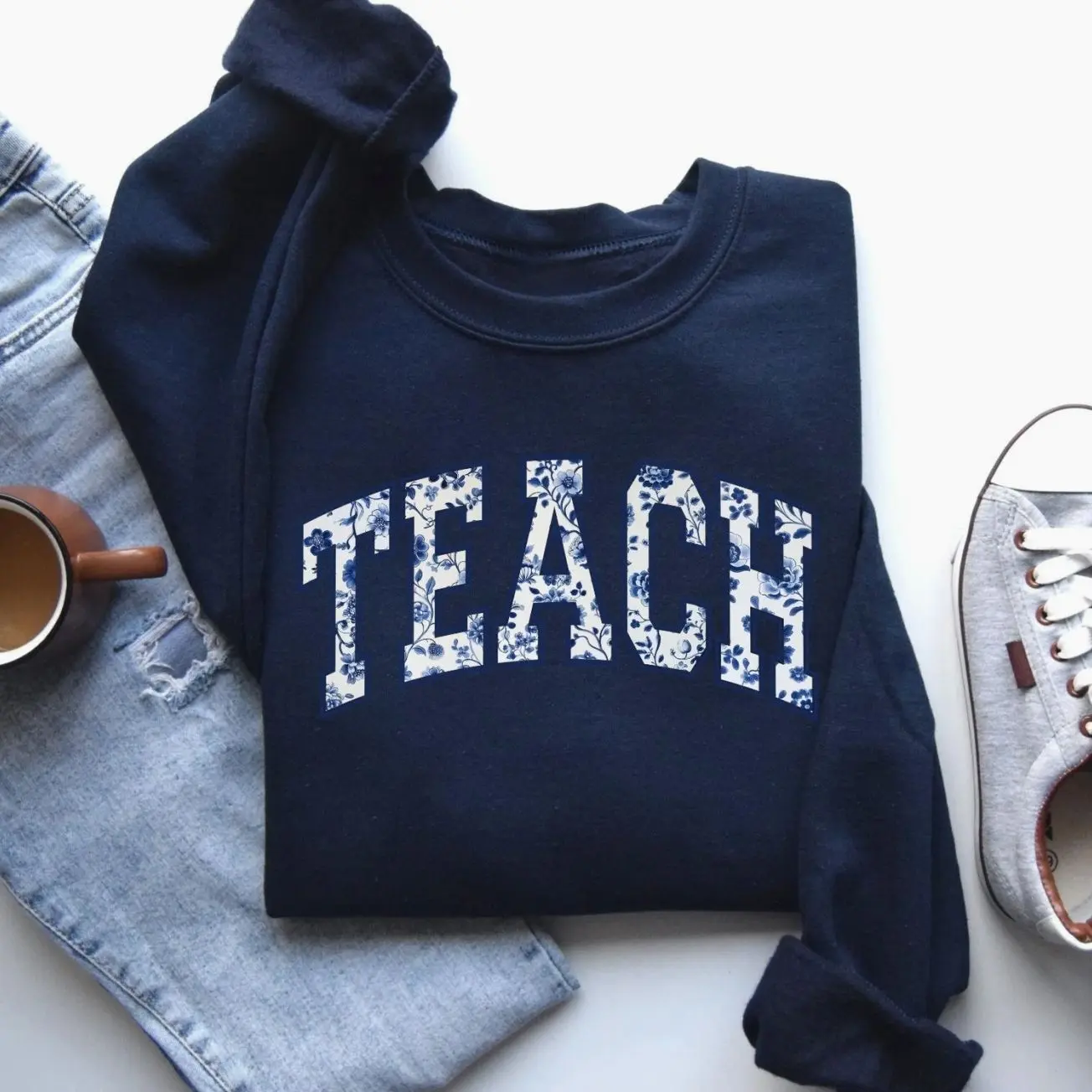 Floral Teach Sweatshirt, Cute Teacher Sweatshirt, Teacher Appreciation Gift, Back To School, Teacher Hoodie. School Shirt,Teacher sweatshirt