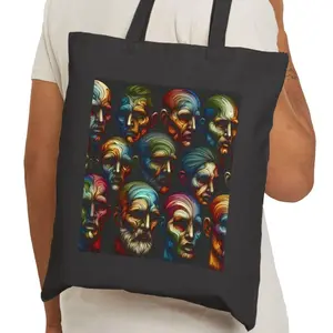 Terrifying Apocalypse Halloween Candy Tote Bag - 100% Cotton Canvas, Heavy Fabric, Natural/Black Colors