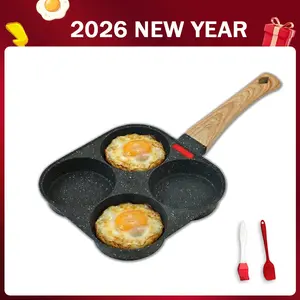 4-Cup Egg Pan Nonstick, and Granite Egg Frying Pan, Versatile Breakfast Skillet for Eggs, Pancakes, Plett, Crepes, Compatible with Gas Stove and Induction Cooktop Multifunction Non-Stick