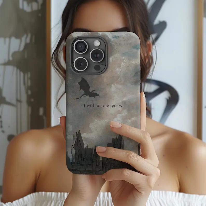 Fourth Wing Dragon Phone Case – Fantasy Art Cover, Vintage Moody Art, iPhone 17 16 15 14 13 12 11 Pro Maxand Samsung S26Ultra S25Plus S24 S23 S22 Cute,clear,military-grade,high-end,durable,shockproof,and drop-resistant 2-in-1 glossy phone case