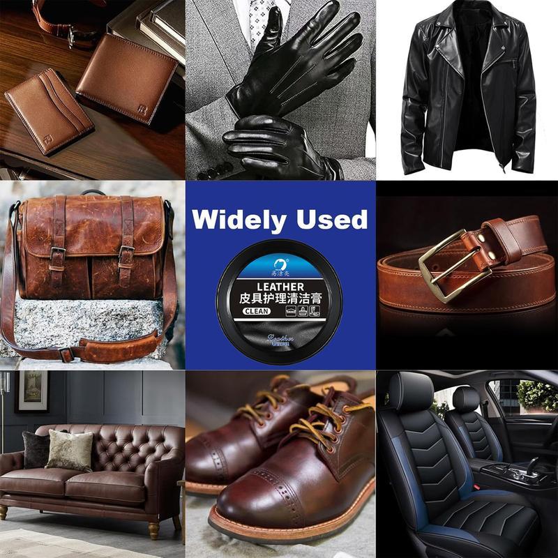Car leather care cleaning cream, car interior cleaning cream, leather bags, leather shoes cleaning - multiple uses,Automobile parts, essential products for automobiles,Easy to use, the best car companion