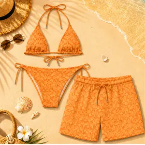 Letter C Matching Couple Swimwear Collection 2026, Viral Couple Bikini & Men’s Shorts, Beach Vacation Gift for Him Her