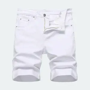 1 Pack Men's Slim Fit Stretch Denim Shorts - Men's Slim Fit Skinny Denim Shorts, Skinny Denim Shorts, Fashion Straight Comfortable Stretch Waist Shorts, Casual Sports Denim Shorts Men's Casual Breathable Shorts tiktok  shop  fadhion full length