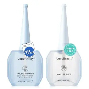 AZUREBEAUTY 18ml Nail Dehydrator and Primer, Acid-Free & Hema-Free Nail Prep Kit, No Lifting Bond for Gel Polish & Acrylic, Quick Dry Professional Natural Nail Primer for Long Lasting Manicure