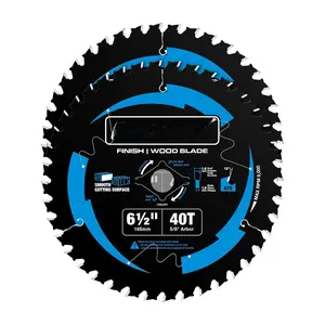 6-1/2 Inch 40  Fine Finish   Circular  , 5/8 Inch Arbor, Carbide Tipped, Thin Kerf, Black Ice(TM), for Plywood, MDF, OSB, Laminated, 2-Pack(C0640FF-2)