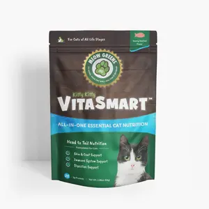 Meow Greens VitaSmart All-in-One Nutrition Supplement for Cats Made with Live Vitamins, Omega Oils, Probiotics & Digestive Enzymes for Healthy Skin, Coat, Digestion & Energy
