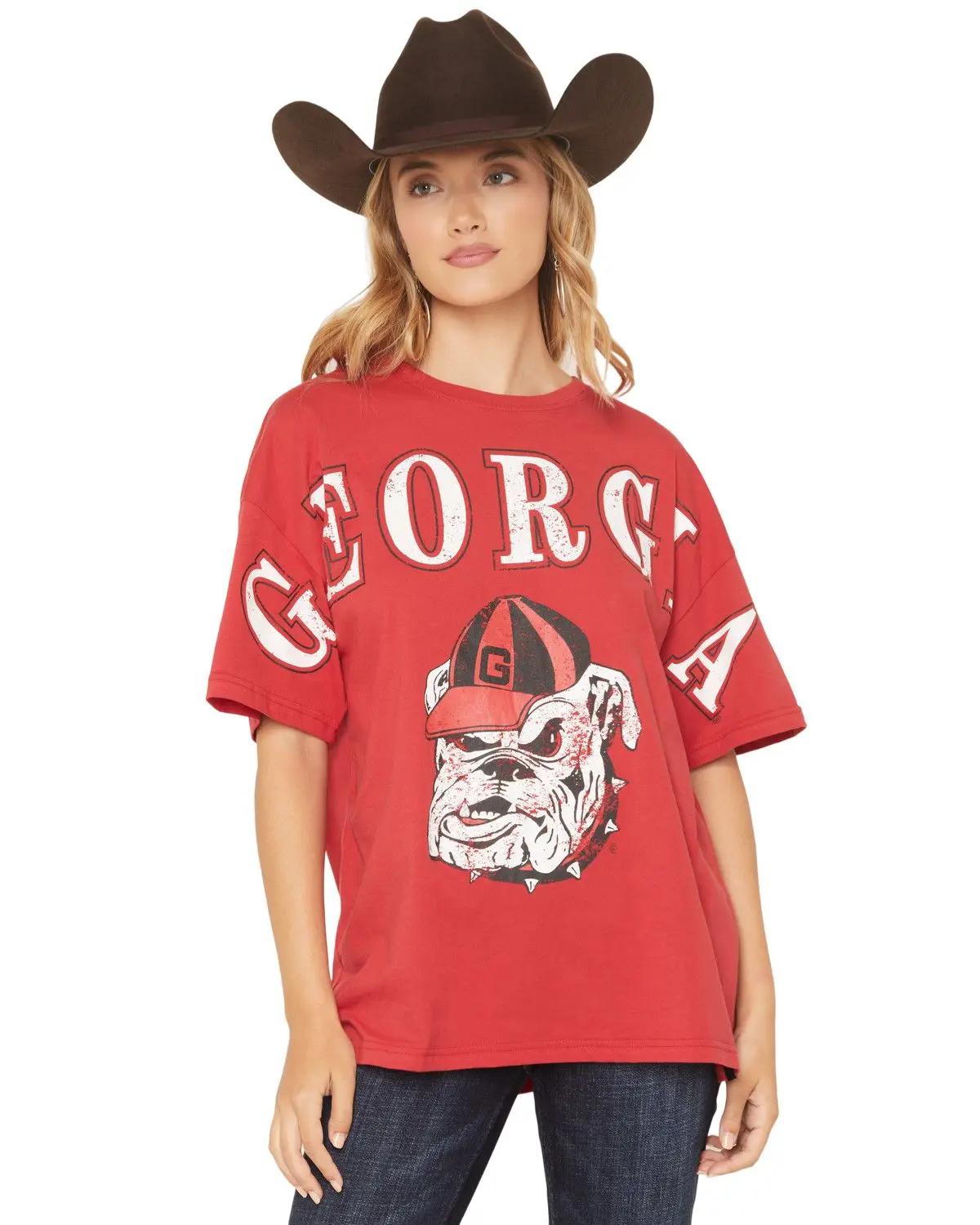 Gameday Women's Uga Southern Split Short Sleeve Graphic Tee - Uga1-Southspl-Bnt121